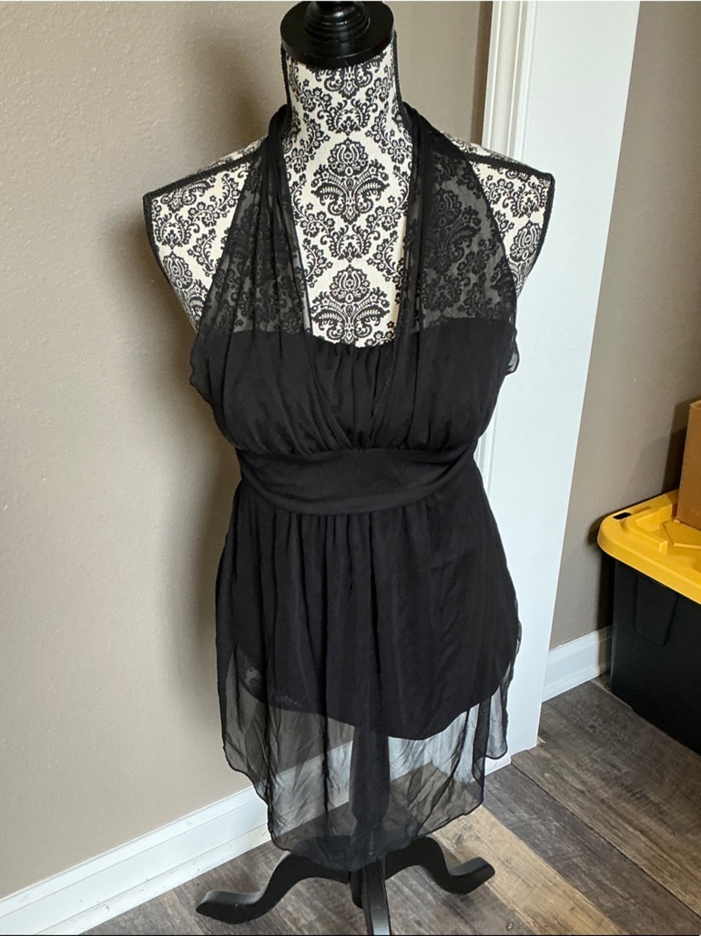 Charlotte Russe Strapless Black Chiffon Dress Size S - Picture 3 of 4